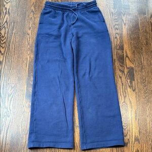 TNA Cozy AF fleece navy draw string sweat pants